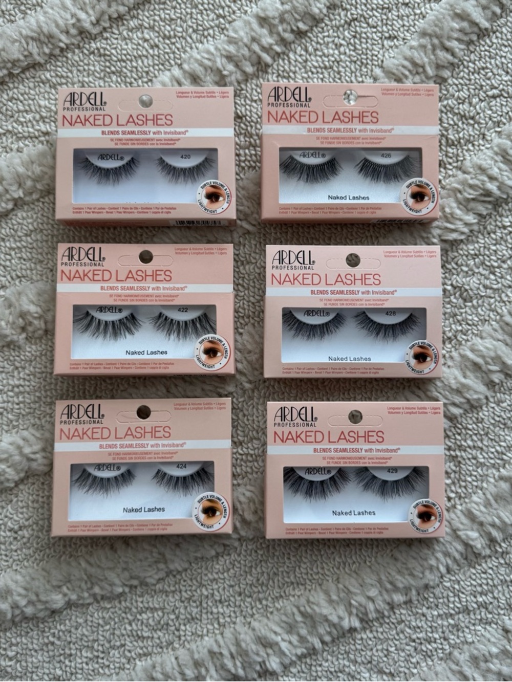 Ardell Professional Naked Lashes 420-429 Lot Of 6 Different Variety Lashes